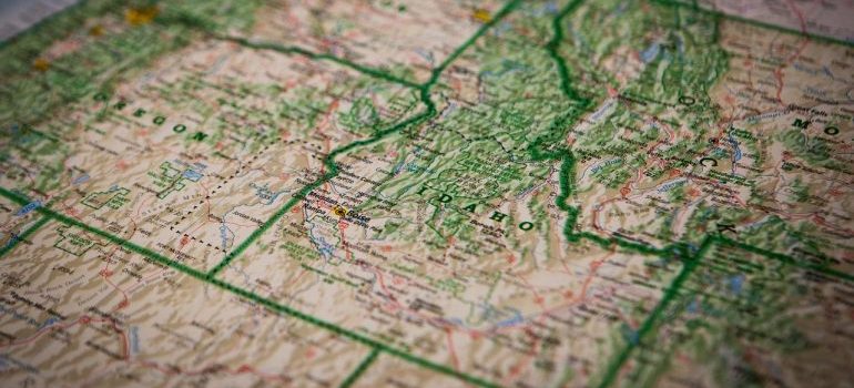 A map of some states to look at when moving to Idaho.