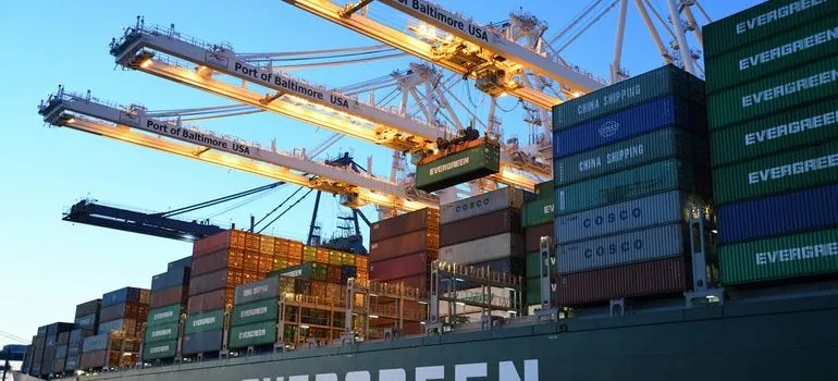 Commercial shipping dock.