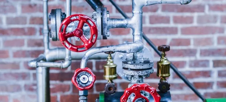 Exposed pipes.