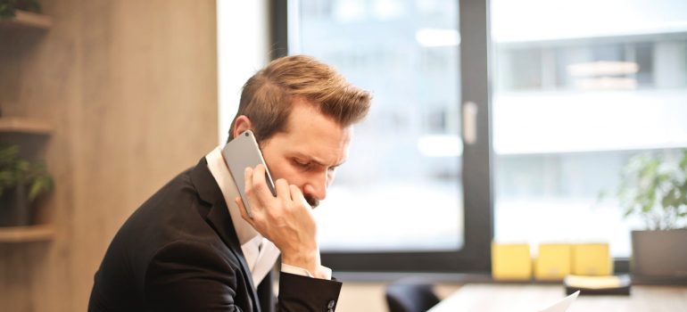 A man talking on the phone