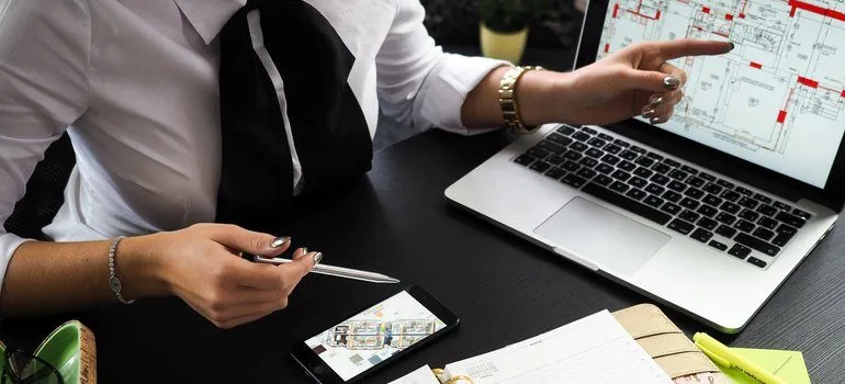 A person negotiating buying a house remotely.