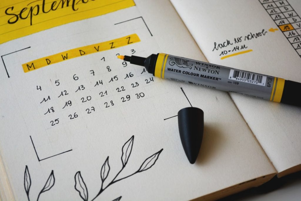 A calendar for September.