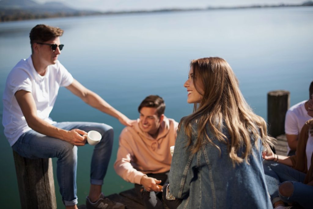 Young people hanging out.