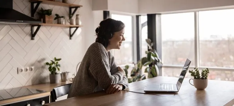 Woman on her laptop.