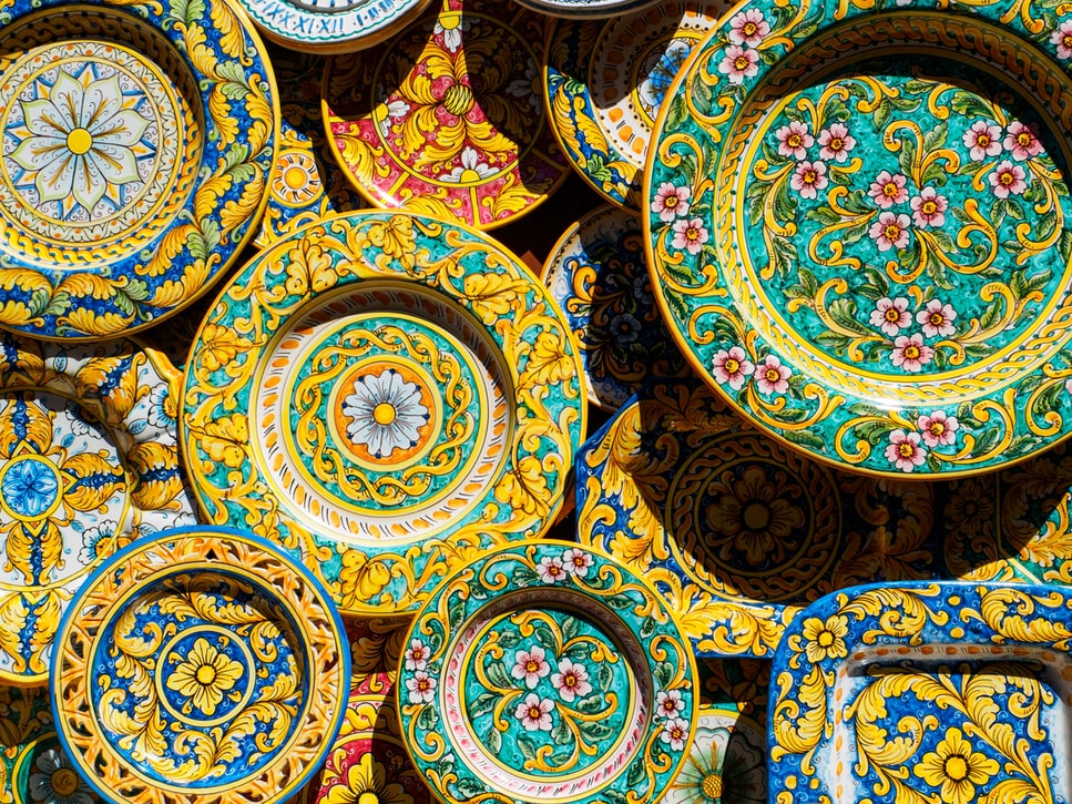 Colorful dishes.