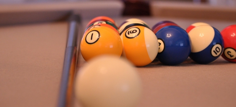 Snooker balls closeup