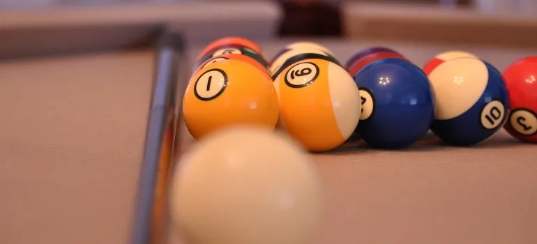 Snooker balls closeup