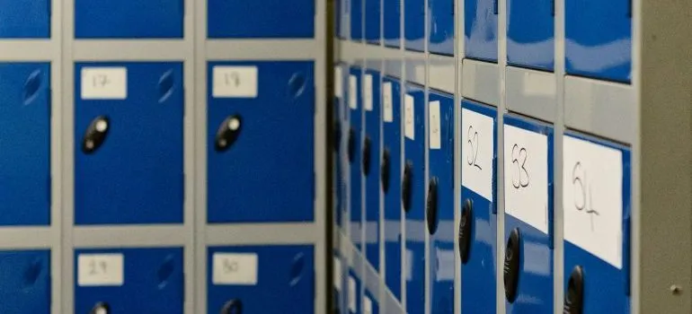 Blue lockers