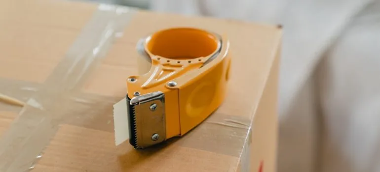 Packing tape and cardboard box