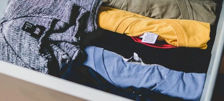 clothes in the drawer
