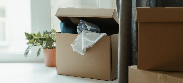 Packed cardboard boxes