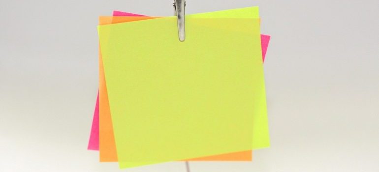 A bunch of sticky notes.