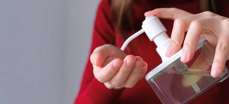 Woman washing hands