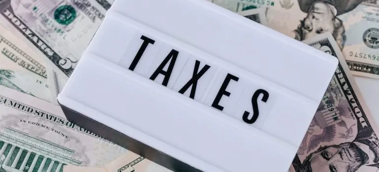 "taxes" on a white paper