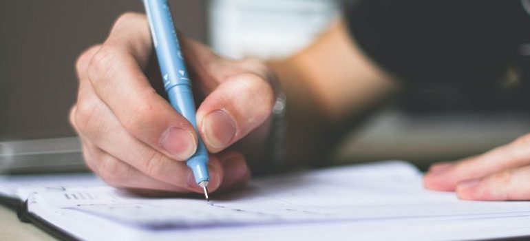 person writing