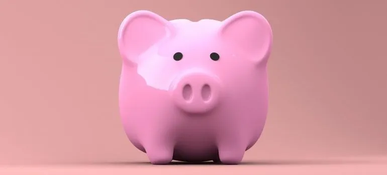 A pink piggy bank.