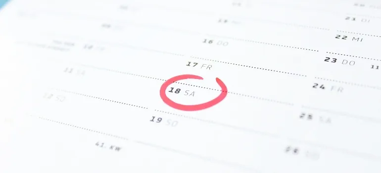 calendar closeup