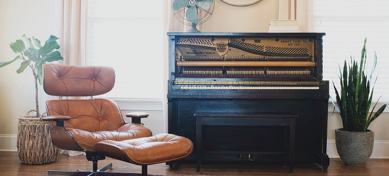 piano and a chair