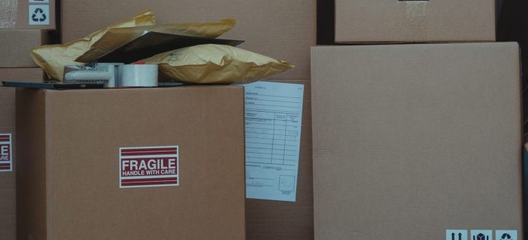 moving boxes and packing supplies