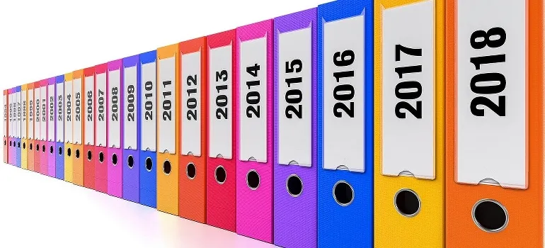 row of file folders