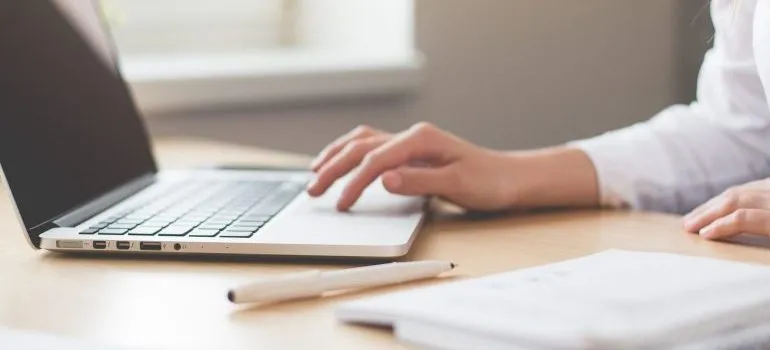 person using a laptop