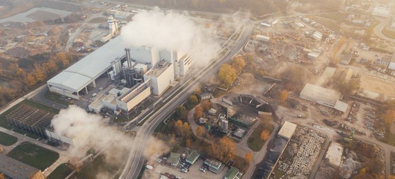 A polluted city seen from above.