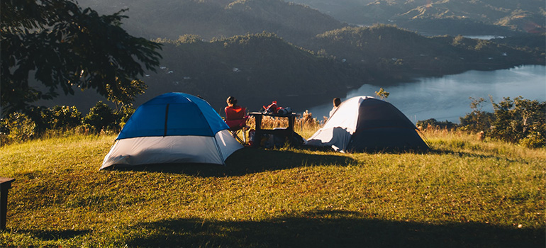 Two people camping