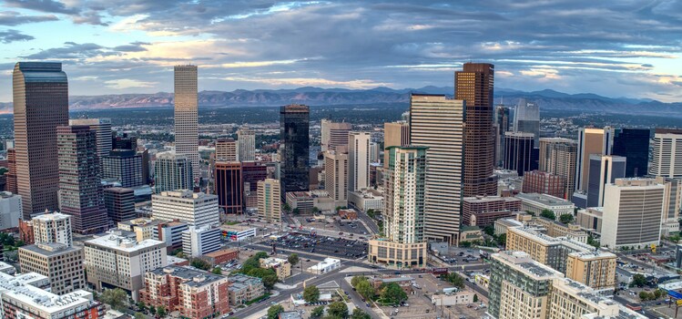 aerial view of Denver city.