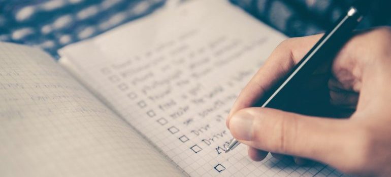 A person making a checklist.