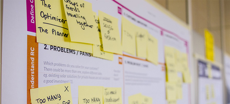 A business plan with post-its