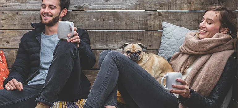 Two young people enjoying their free time