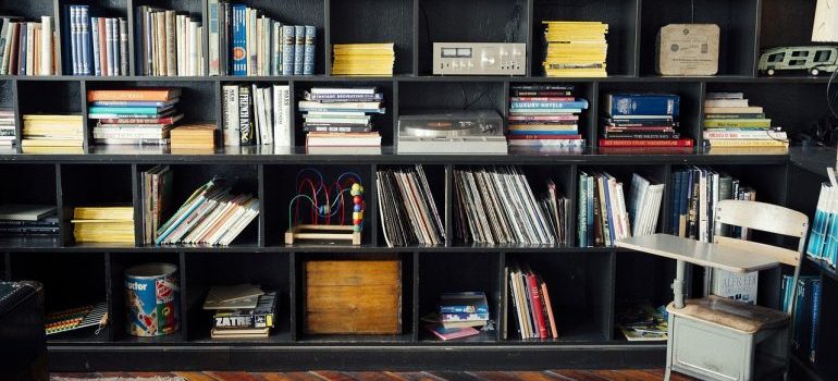 A large bookshelf