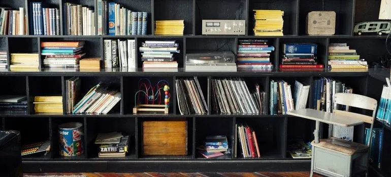 A large bookshelf