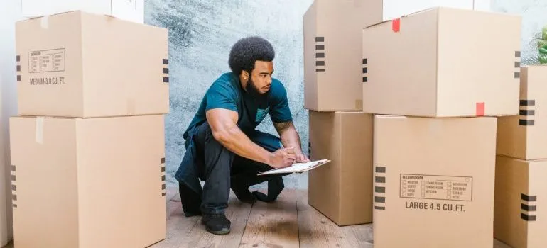 Man making an inventory list