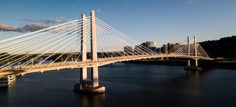View of a bridge in Portland.