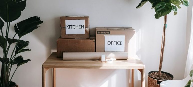 two boxes labeled
