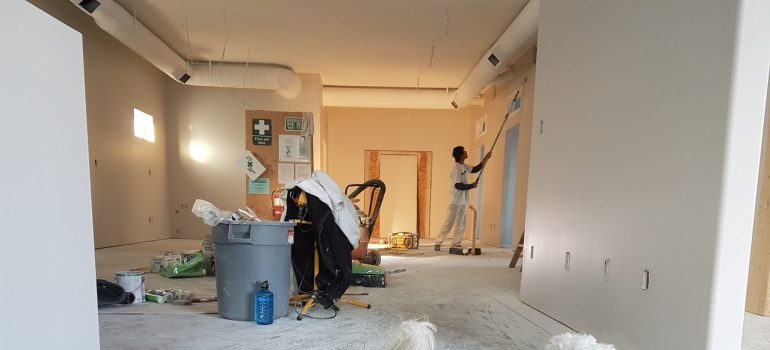 A man renovating a house