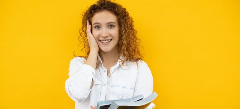 Woman excited about moving off to college