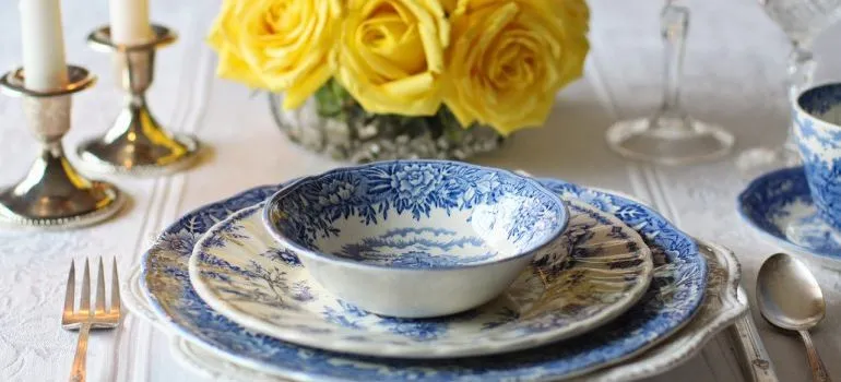 Fine china set on the table