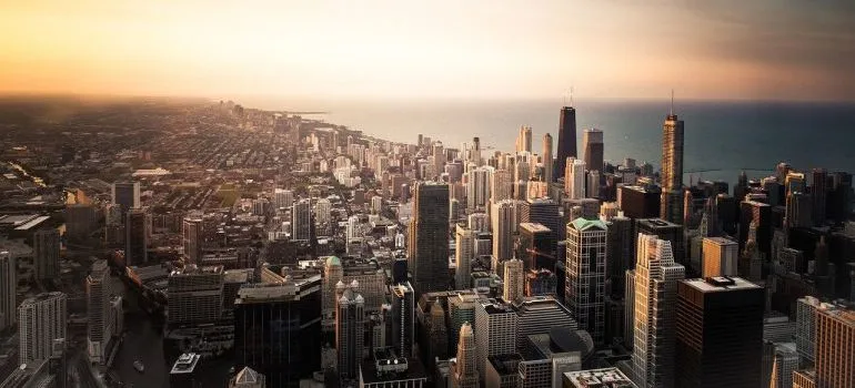 An aerial view of Chicago.