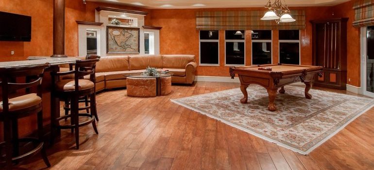 Billiard in a recreational room