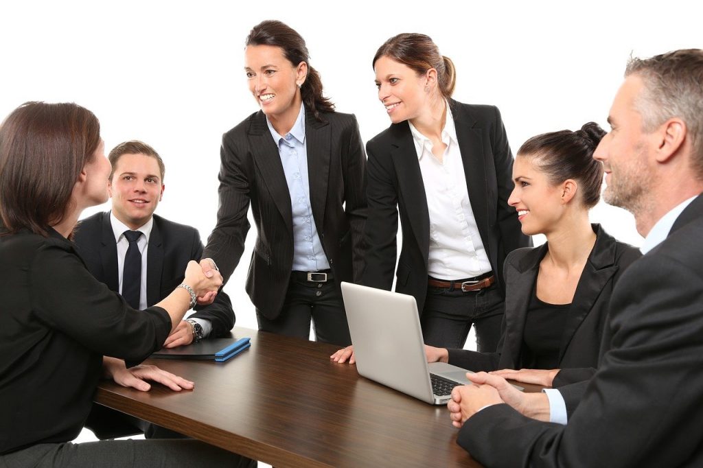 business people shaking hands