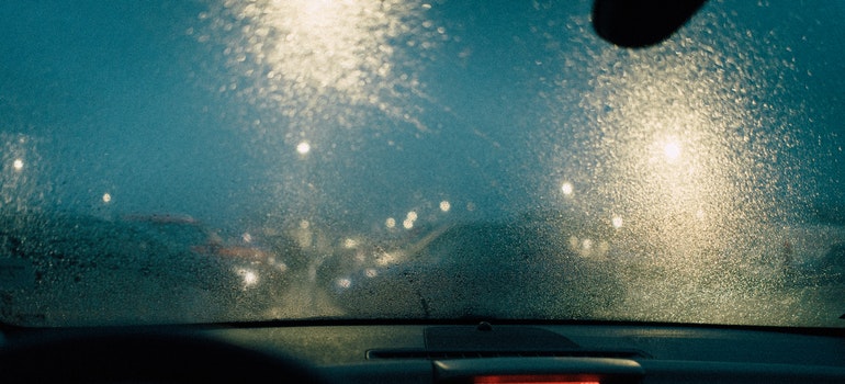 windshield in the rain