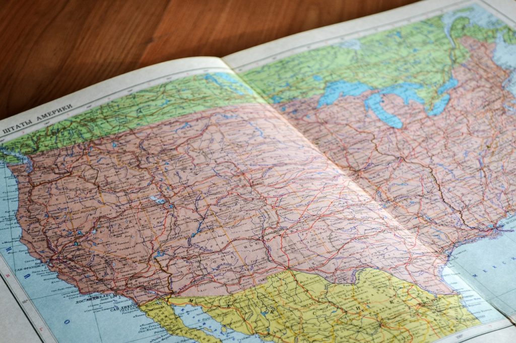 Looking at a map before moving from Boise to Chicago