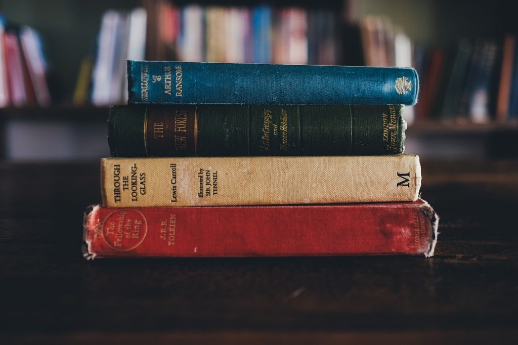 A stack of books.