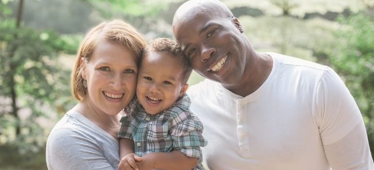 A happy family of three.
