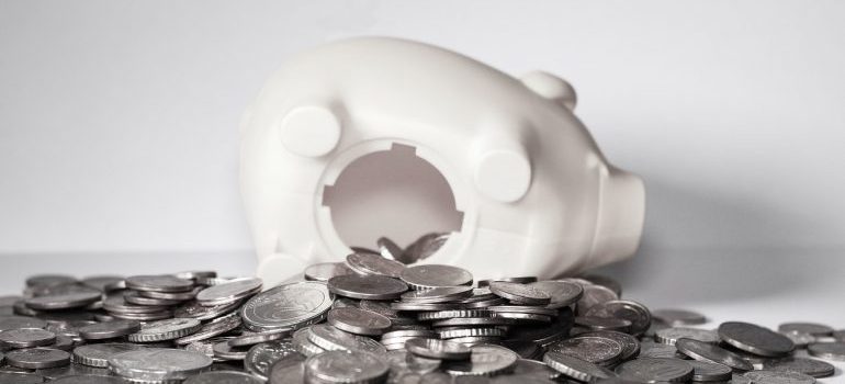 A broken piggy bank