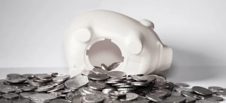 A broken piggy bank