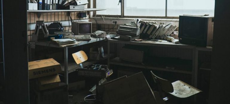 a cluttered room