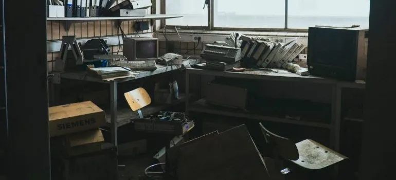 a cluttered room